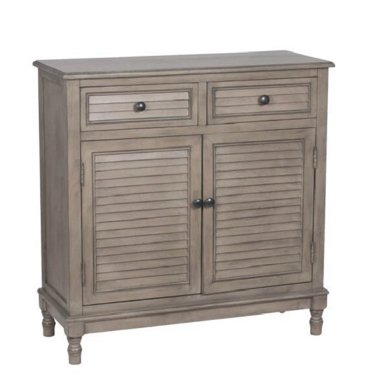 Taupe Louvre 2 door drawer cupboard sideboard