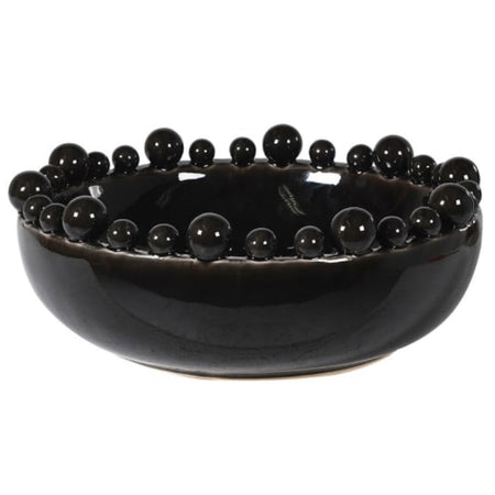Black chunky ceramic bobble bowl