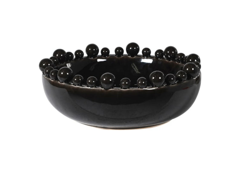 Black chunky ceramic bobble bowl