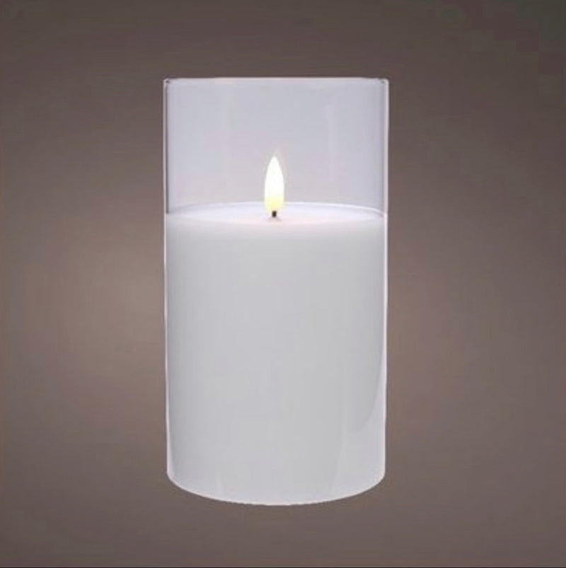 18cm White LED Flameless Candle With Timer