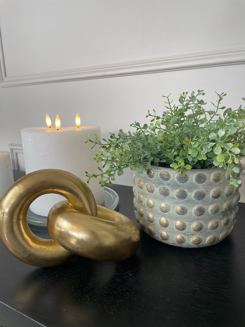 Gold bobble plant pot