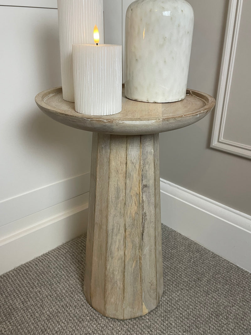 Danaway white wash wood edge side table