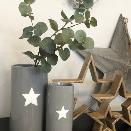 Store seconds medium grey star vase