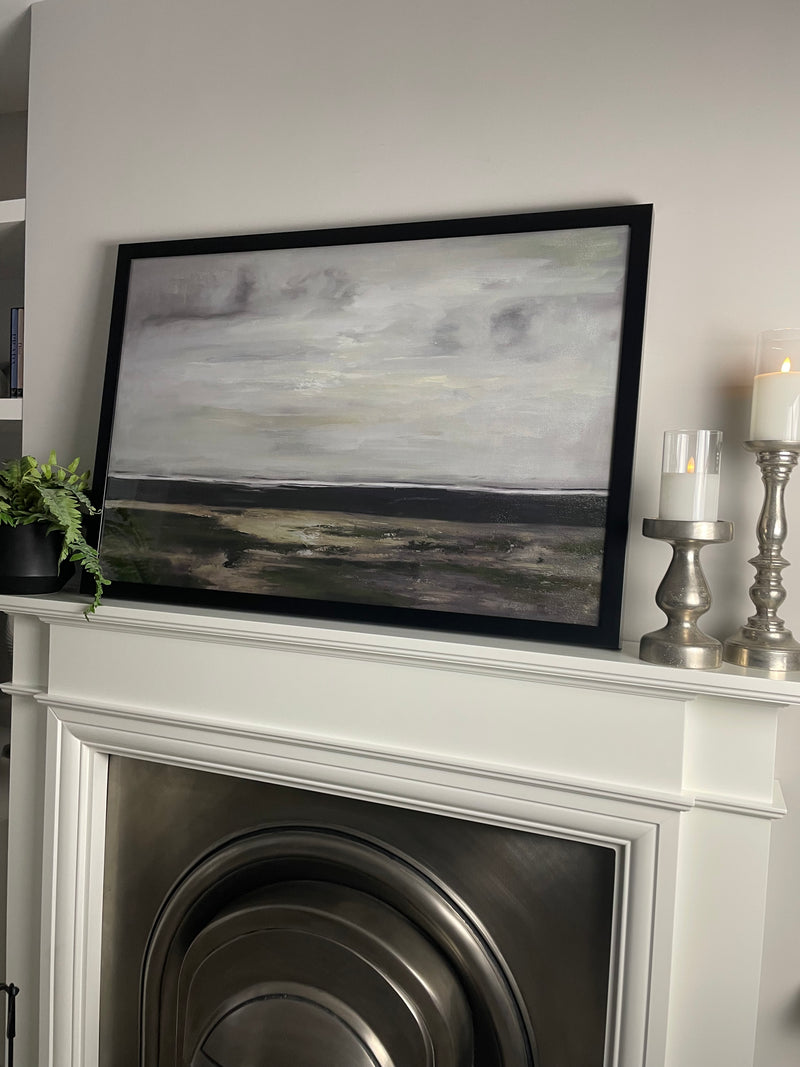 Cloudy scene landscape abstract framed picture
