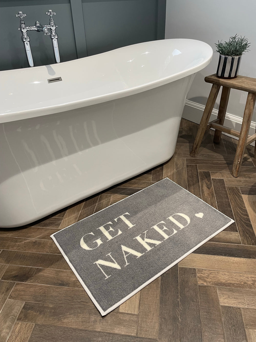 Grey Get Naked washable bath mat rug Abode
