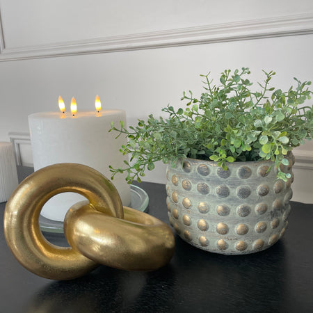 Gold bobble plant pot