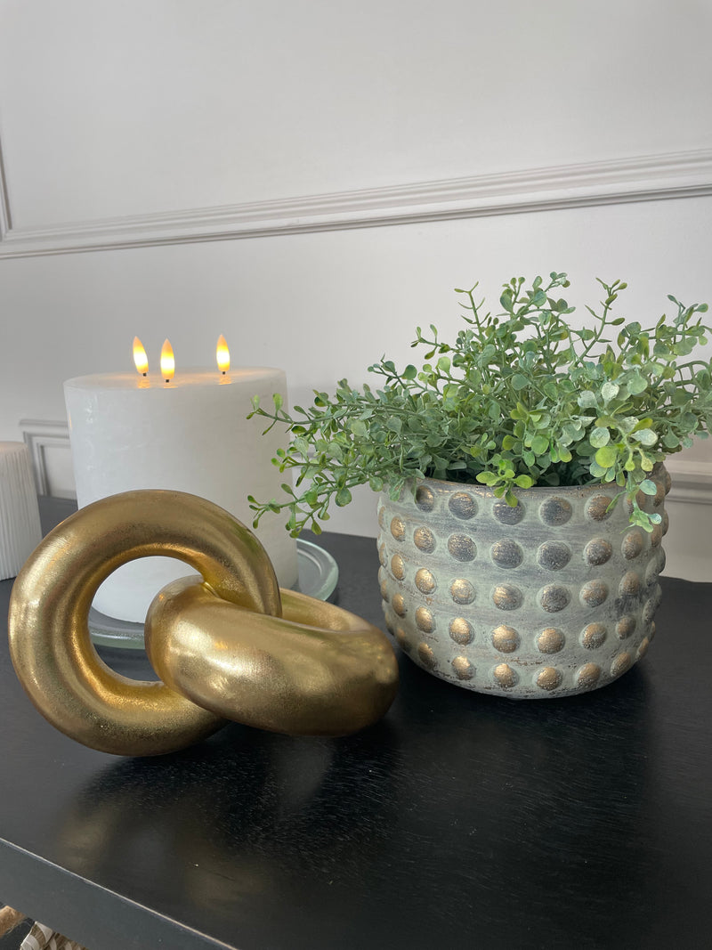 Gold bobble plant pot