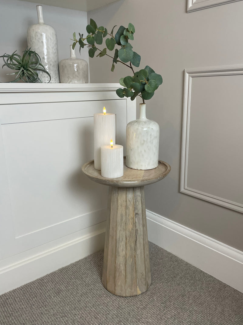 Danaway white wash wood edge side table