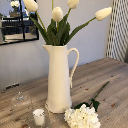 Tall Ivory Tudor Rose jug