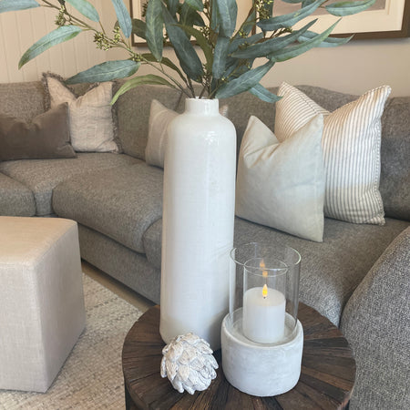Garda Raine tall slim vase with crackle glaze
