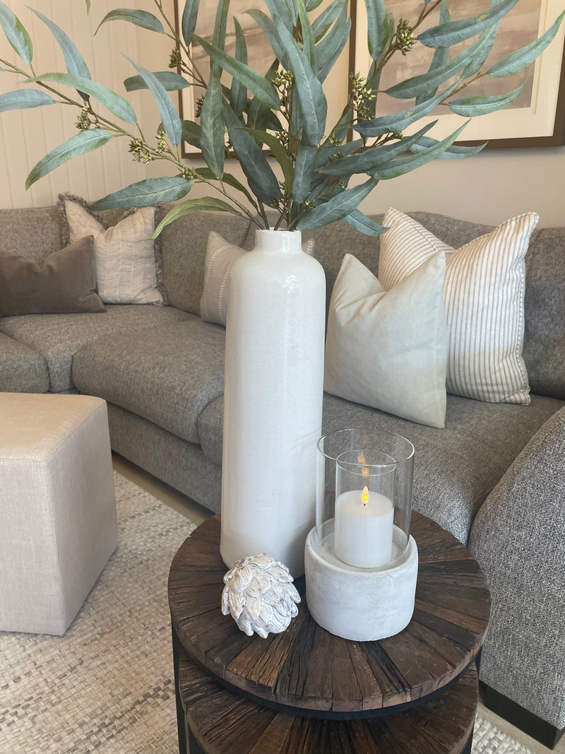 Garda Raine tall slim vase with crackle glaze