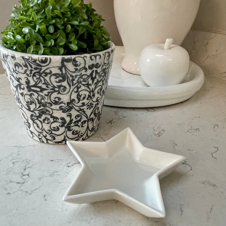 White ceramic star dish