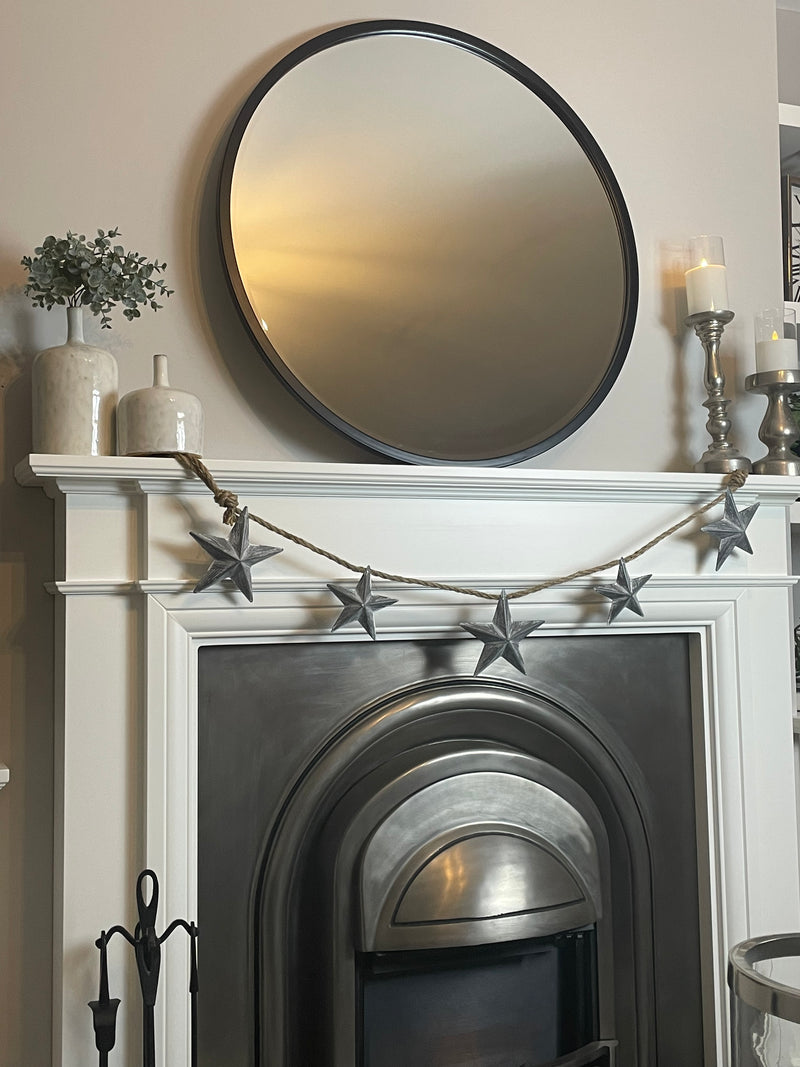 Grey White Wash Metal Star Garland