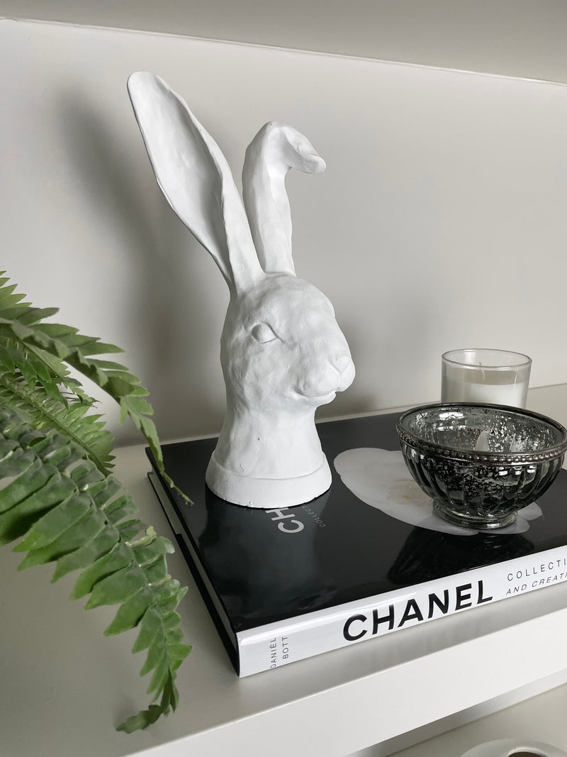 White Ear Flop Rabbit Head