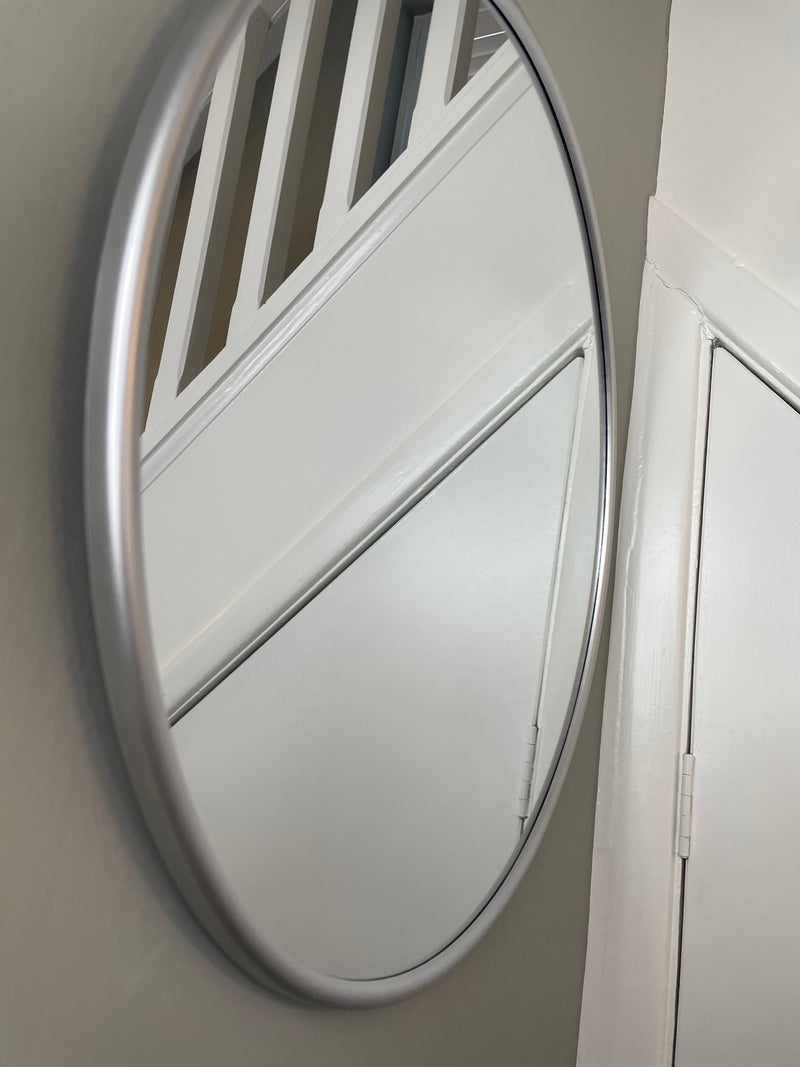 Silver round simple rim mirror 50cm