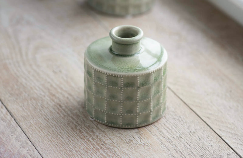 Sorrento pale green bottle vase, two sizes