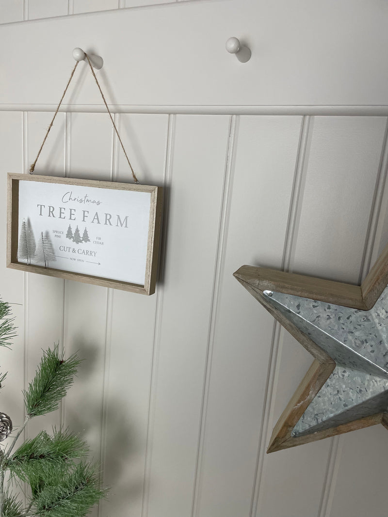 Christmas tree farm wooden sign plaque