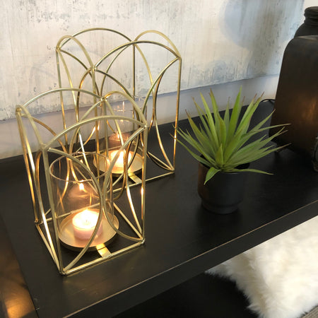 Large Gold Metal Lantern