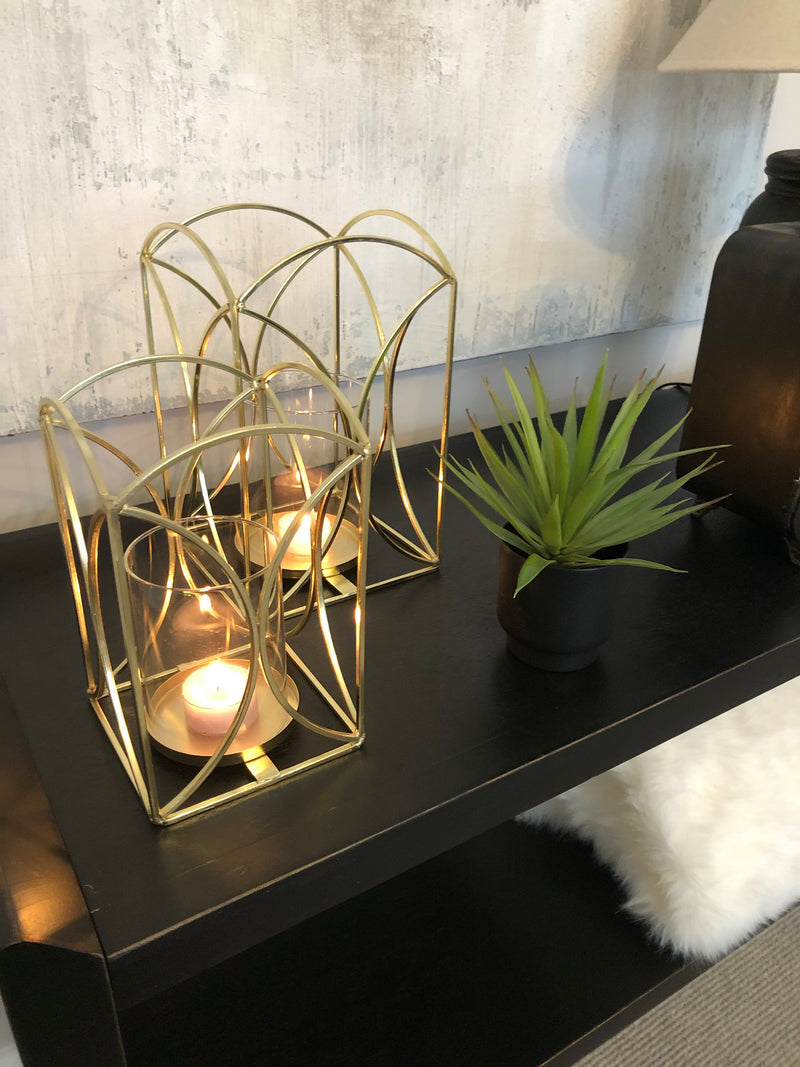 Large Gold Metal Lantern
