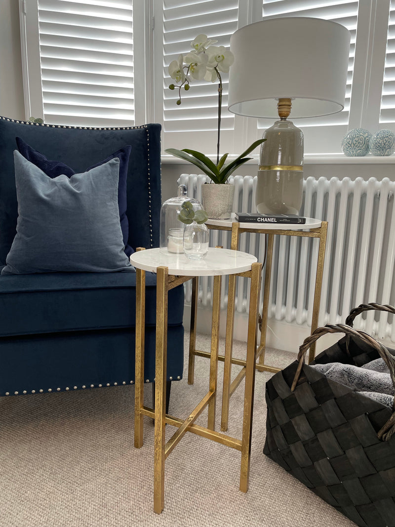 White Marble topped gold table