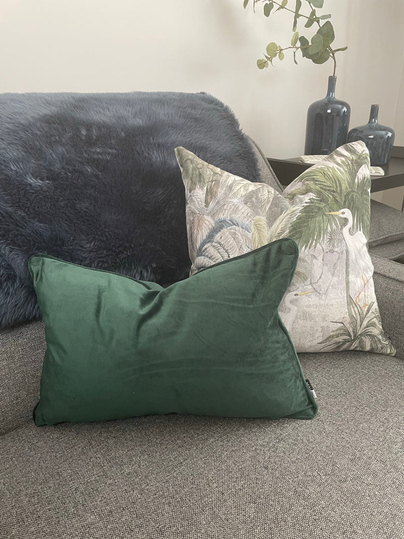 Coppa jungle leaf print heron cushion