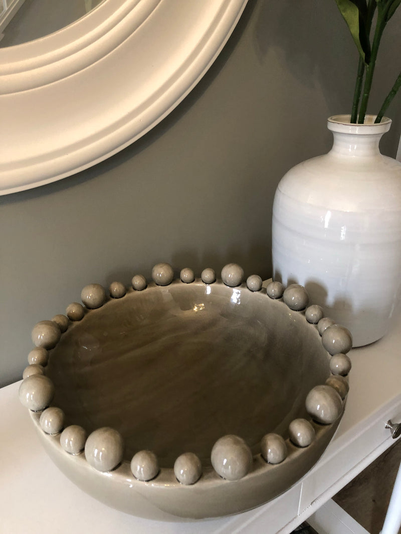 Grey Ceramic Bobble Bowl