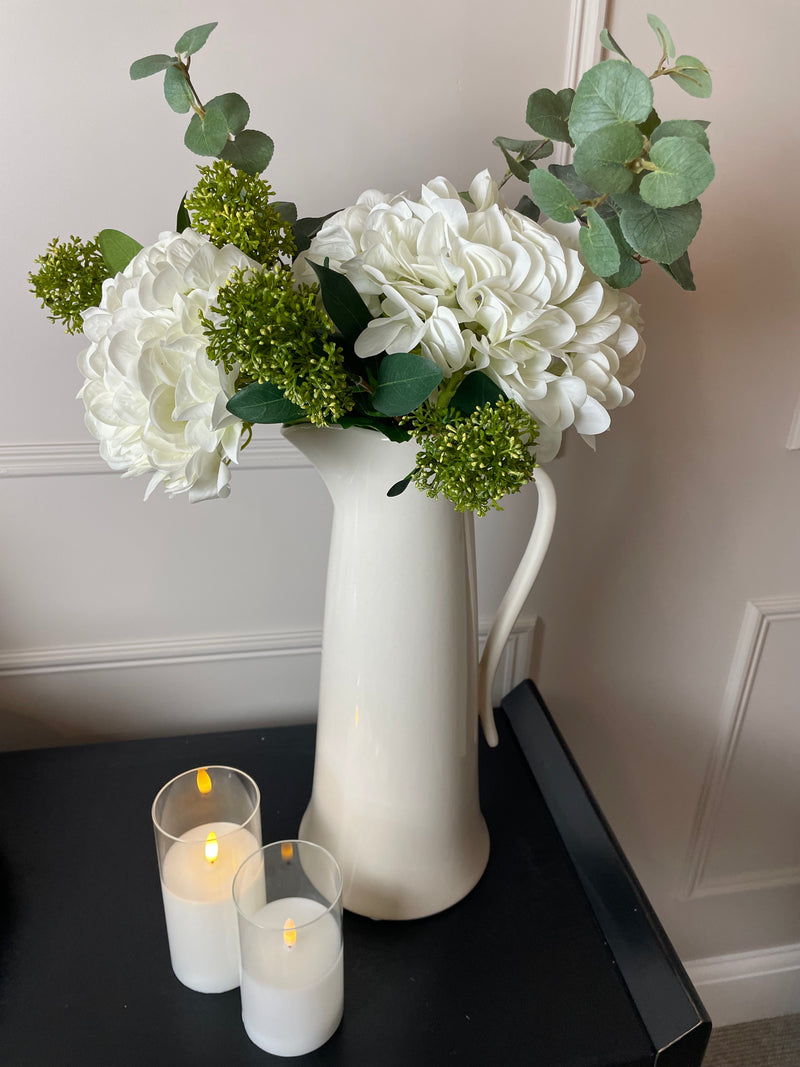 Tall Ivory Tudor Rose jug
