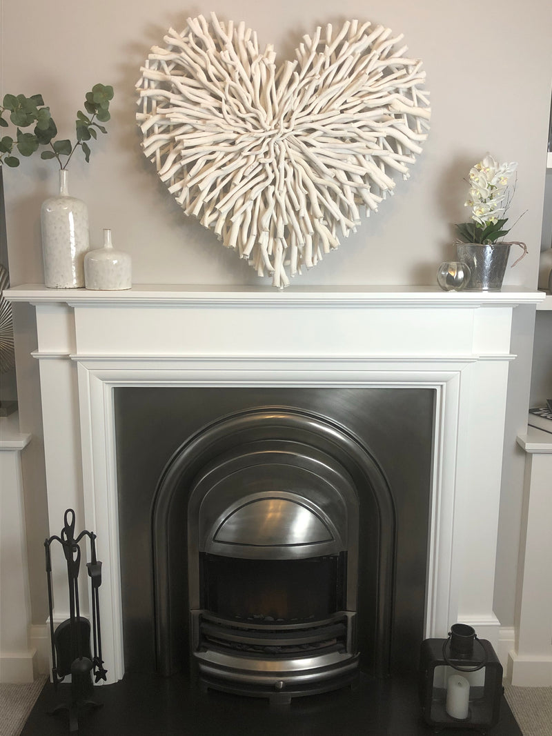Huge white chunky twig heart