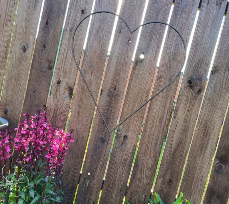 Large Metal Garden Heart Stake 135cm Tall
