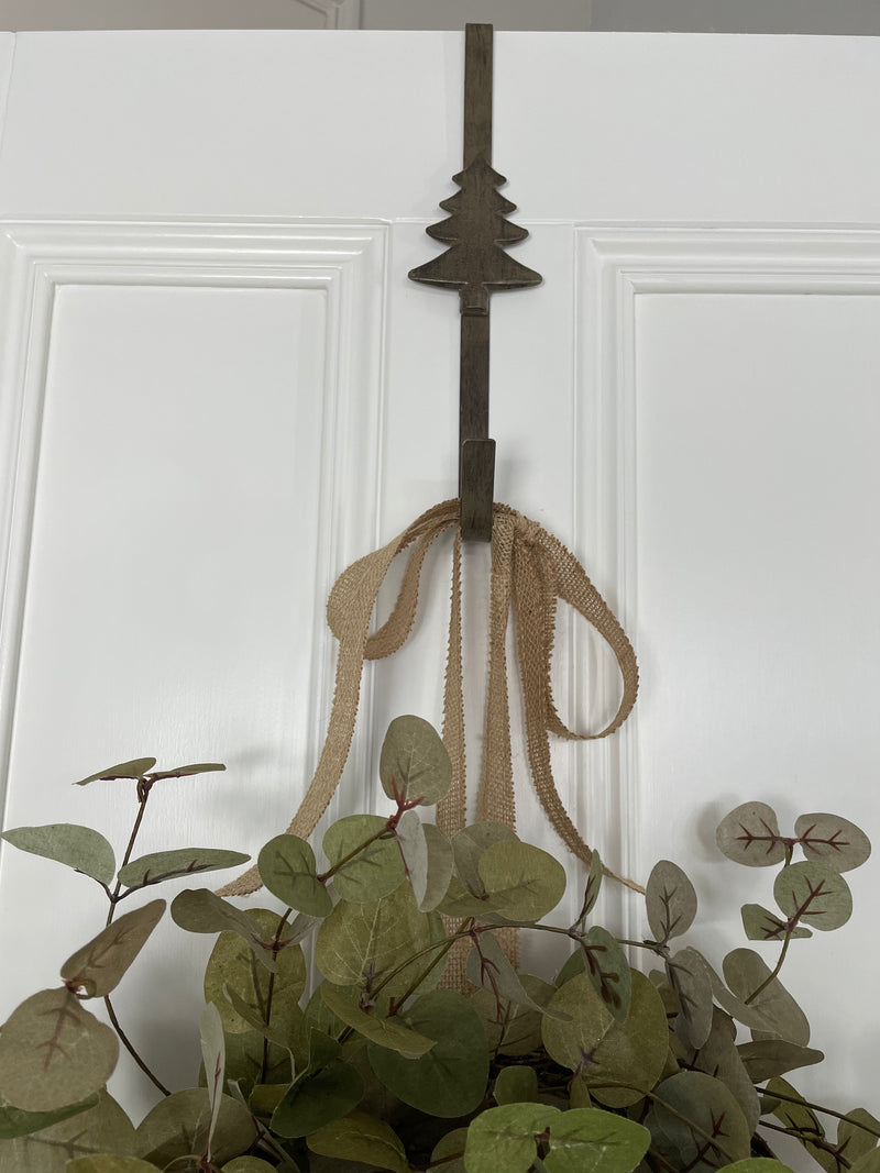 Iron Christmas tree stag reindeer star wreath door hanger hook 3 styles