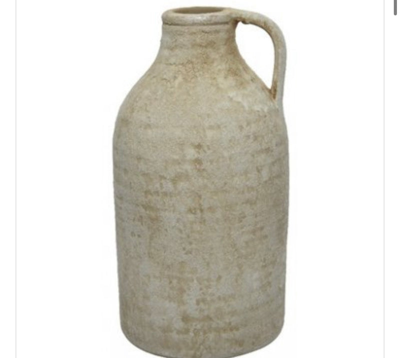 Chunky tall stone terracotta jug vase