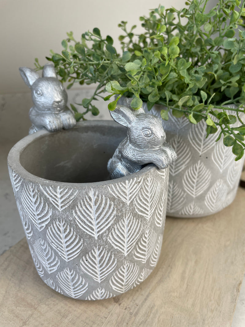 Silver Rabbit Pot Hanger 9cm