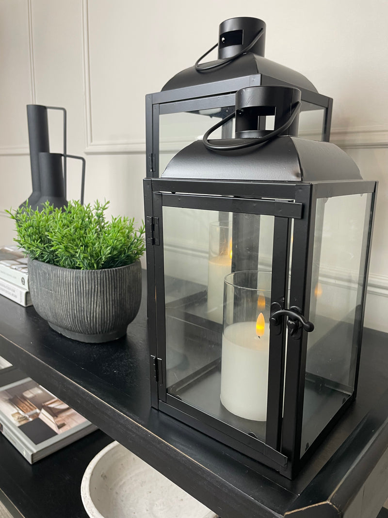 Black metal lanterns deals