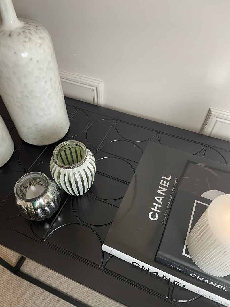 Black Metal Embossed Console Table