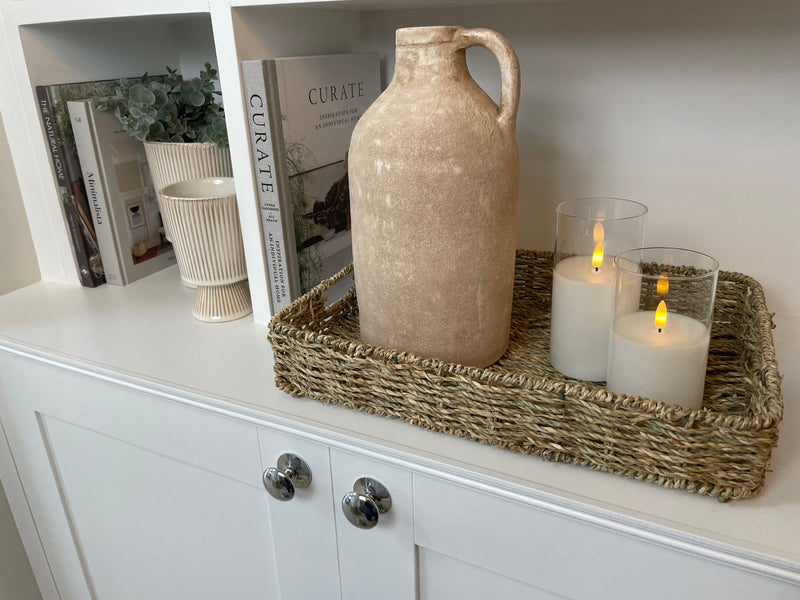 Chunky tall stone terracotta jug vase