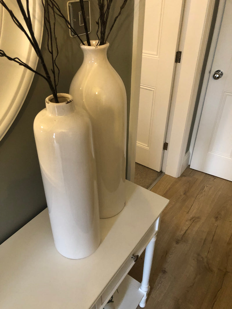 Garda Raine tall slim vase with crackle glaze