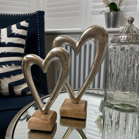 Medium Heart Ornament On Wood Stand