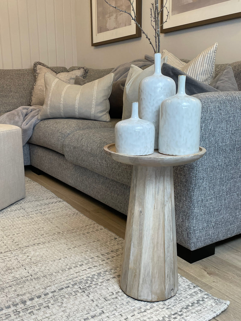 Danaway white wash wood edge side table