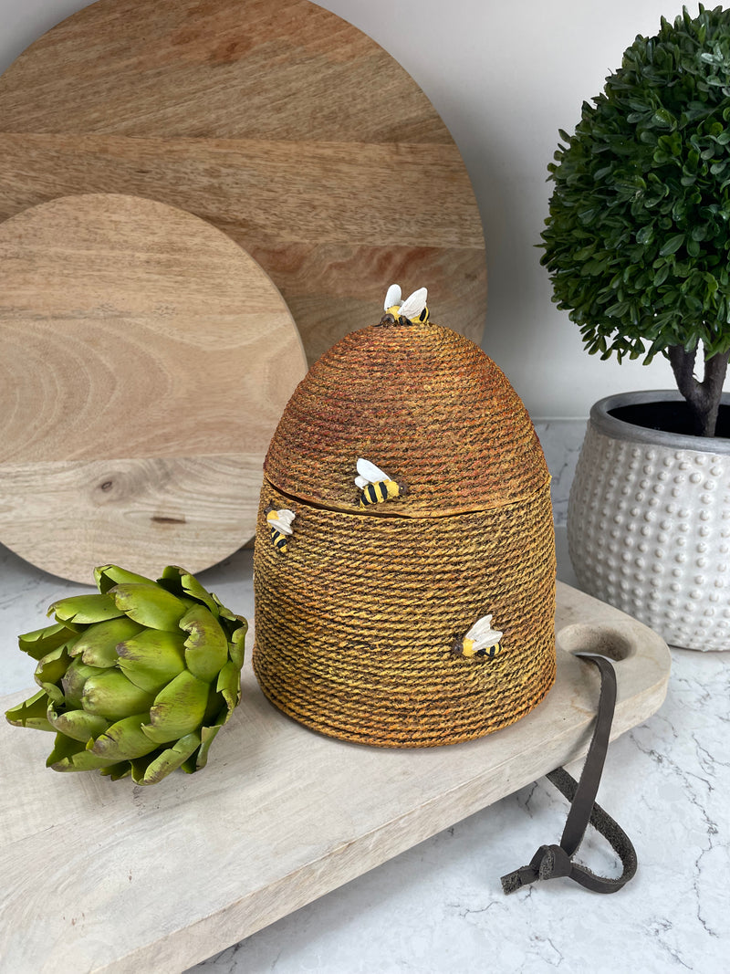 Ceramic bee lidded jar