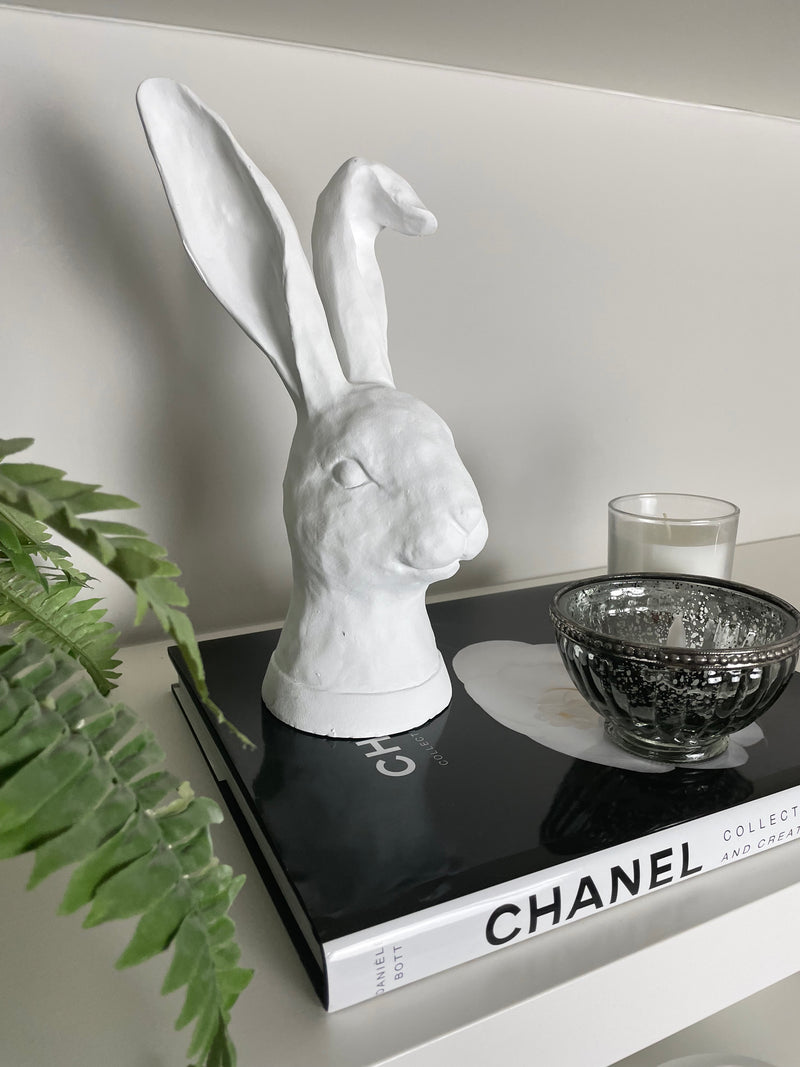 White Ear Flop Rabbit Head