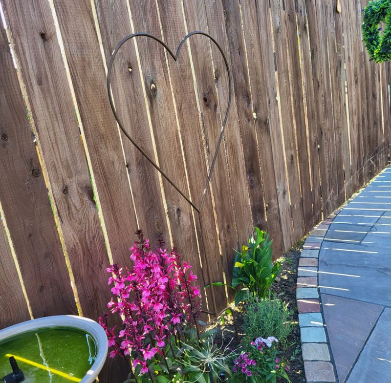Large Metal Garden Heart Stake 135cm Tall