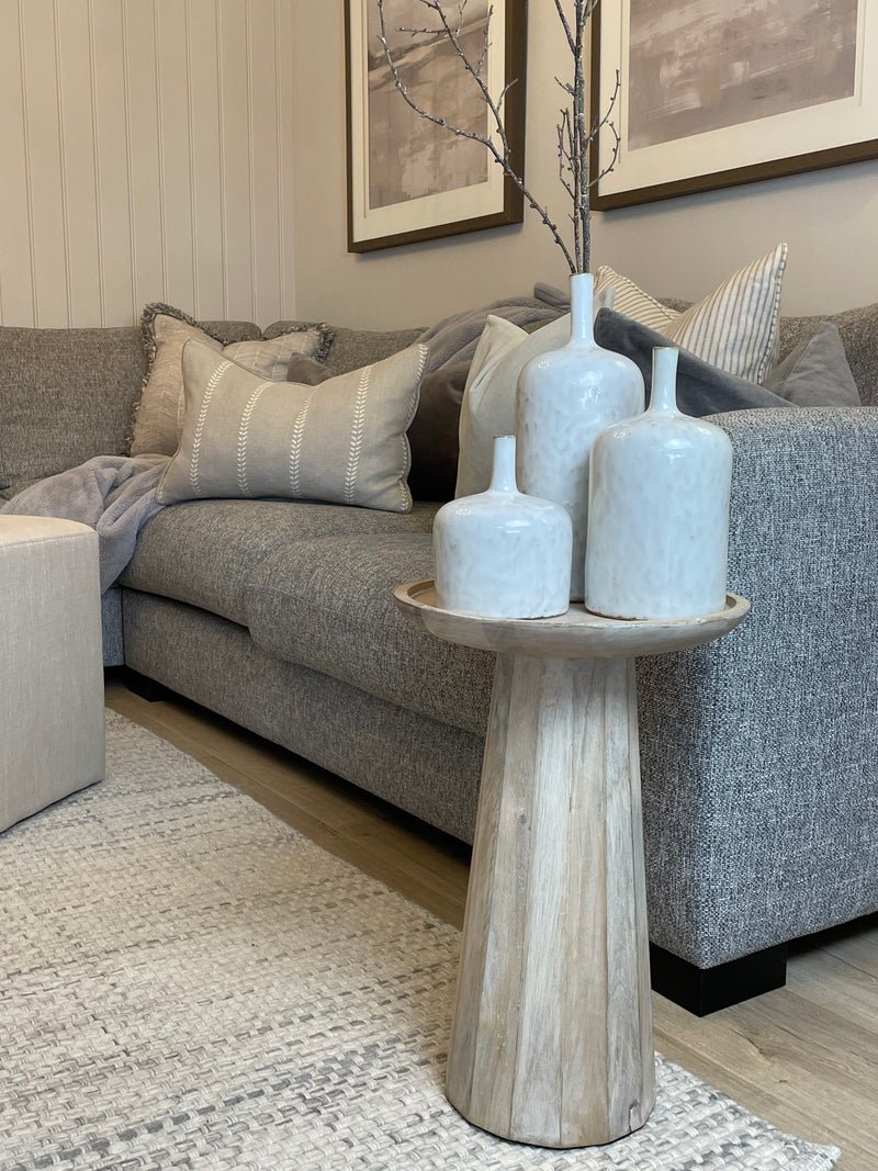 Danaway white wash wood edge side table