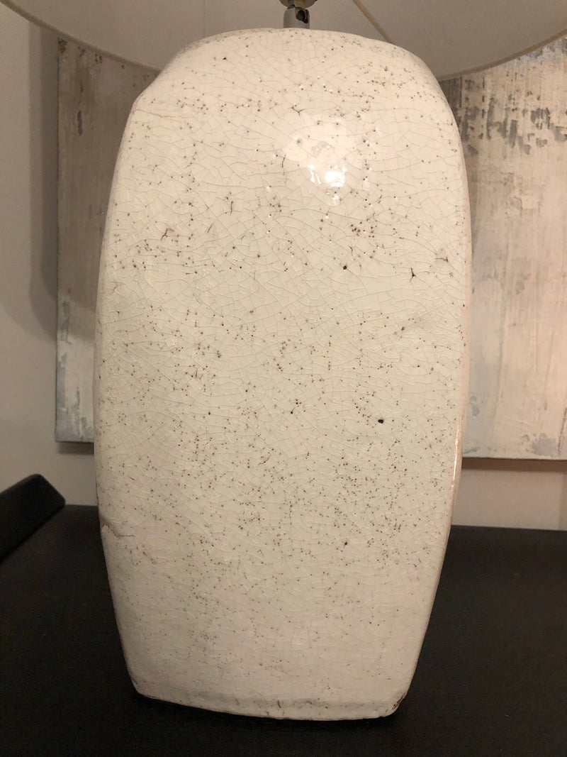 Oblong stone white lamp with shade