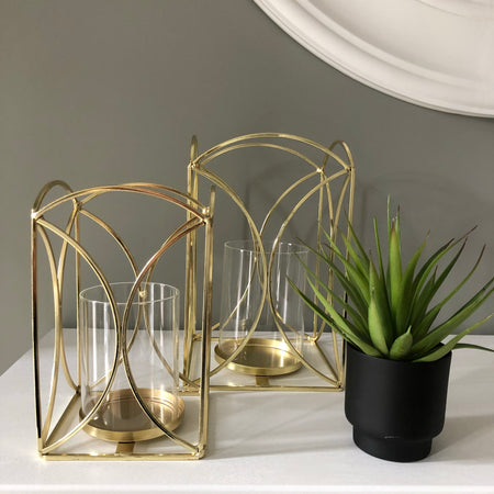 Store seconds Gold Metal Lantern medium