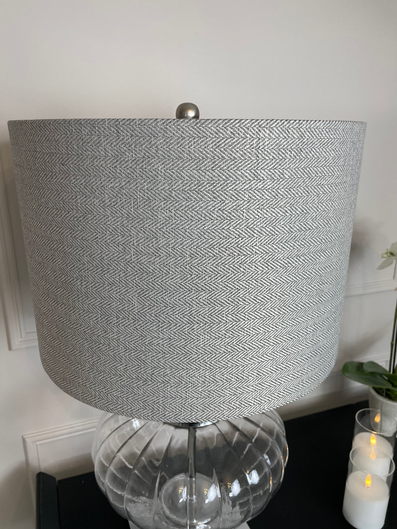 Bulbous Verona glass chunky lamp with shade