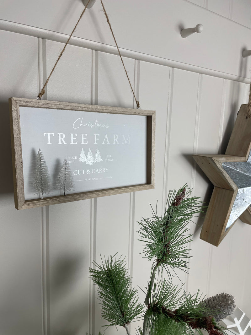 Christmas tree farm wooden sign plaque