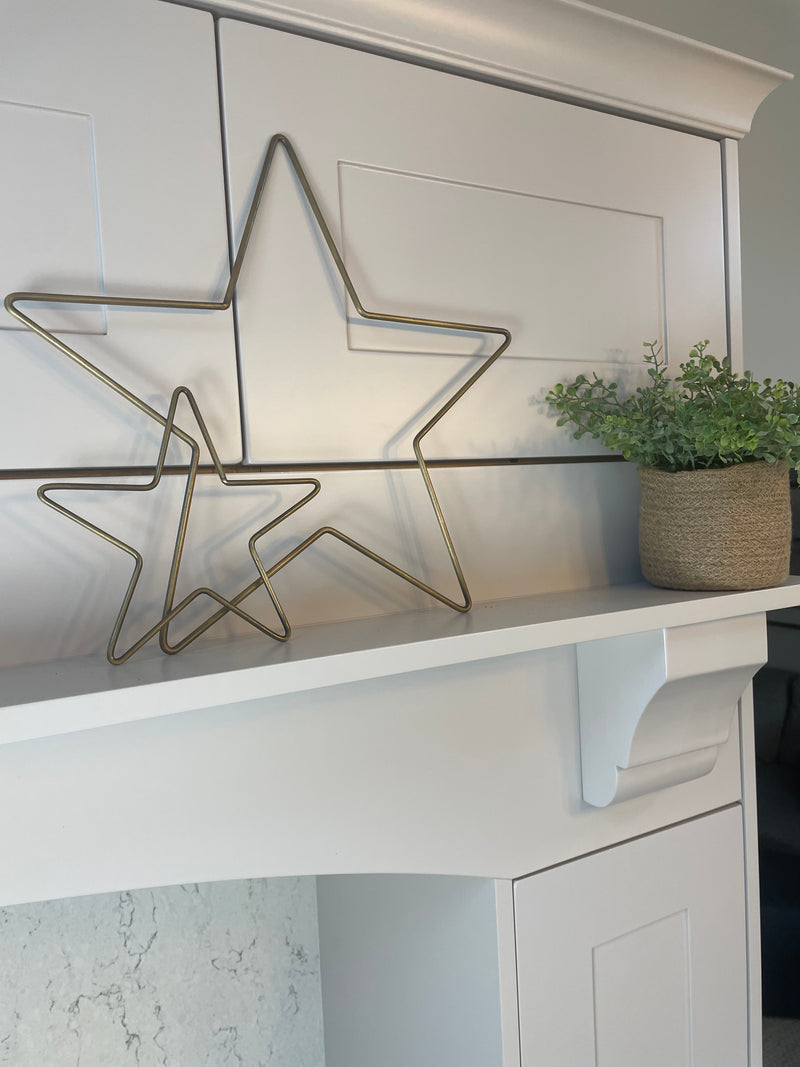 Brass bronze gold metal star 3 sizes