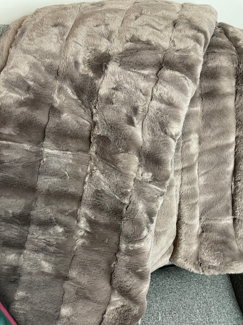 Deep taupe chocolate empress fur throw 2 Sizes Available