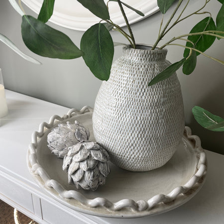 White woven textured vase