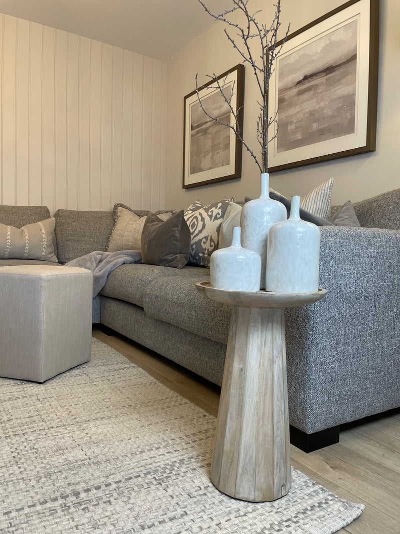 Danaway white wash wood edge side table